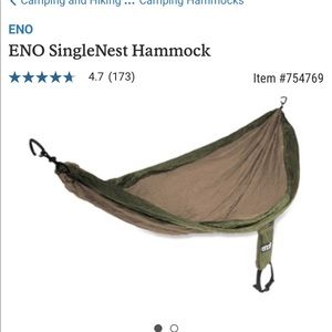 ENO Single Nest Hammock in Olive